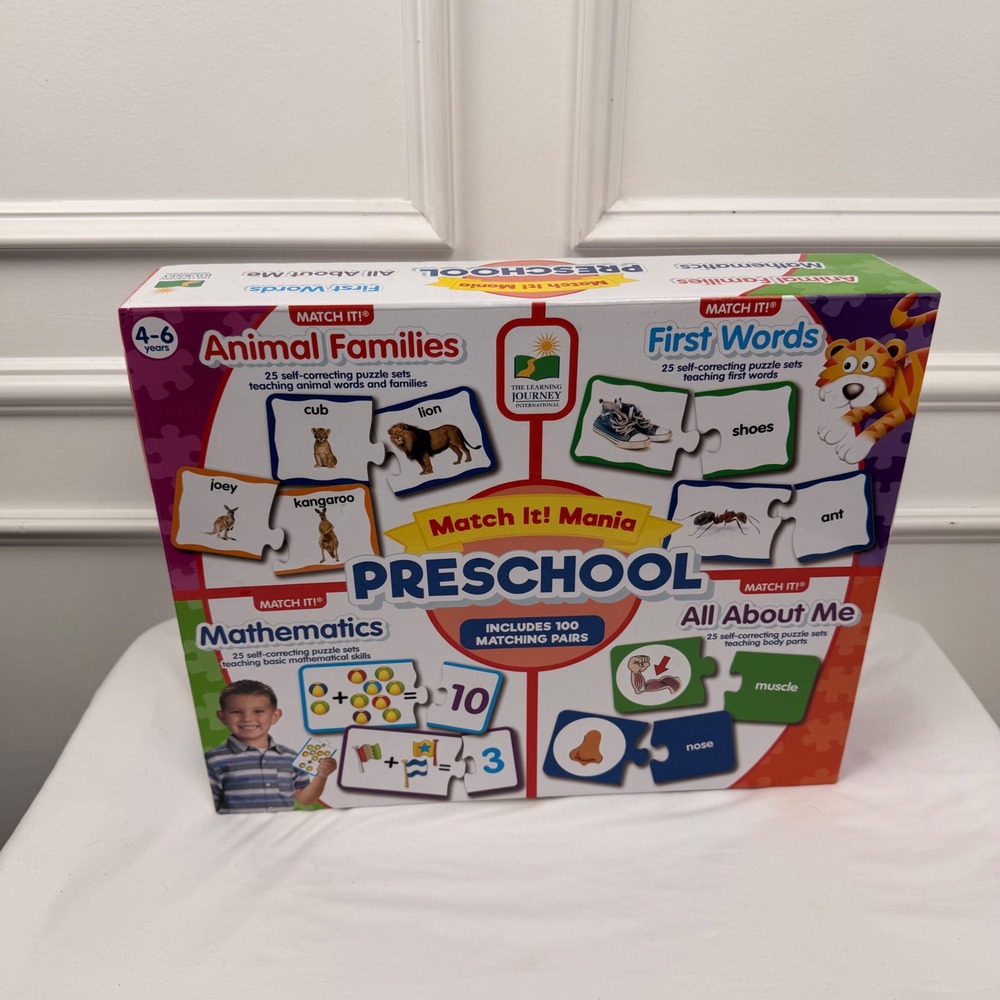 The Learning Journey Match It Mania Preschool 4-In-1 Puzzle Game Set 100 Pairs